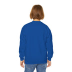 Youth Crewneck Sweatshirt — "All The Way" Inspirational Bible Verse (Matthew 10:38-39)