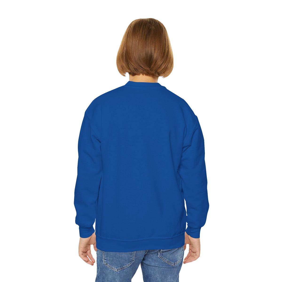 Youth Crewneck Sweatshirt — "All The Way" Inspirational Bible Verse (Matthew 10:38-39)
