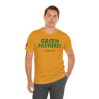 "Green Pastures" Psalm 23:2 Tee — Christian Faith Inspirational T-Shirt (Bella+Canvas 3001)