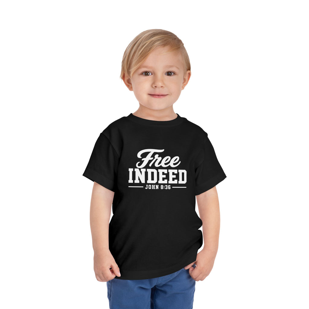 Toddler "Free Indeed"  John 8:36 Tee — Faith-Based Kids Shirt -Final
