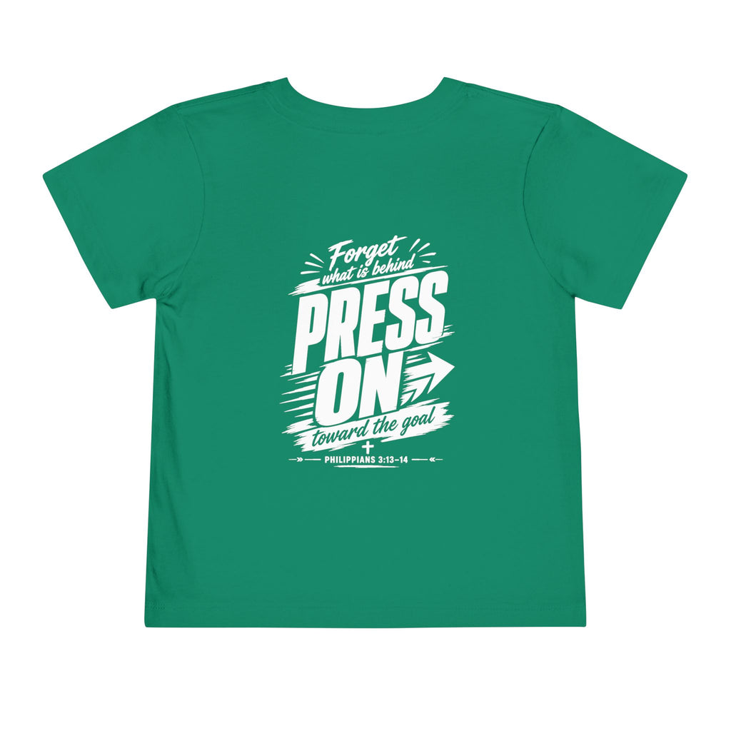 Toddler "PRESS ON" Philippians 3:13–14 Tee — Faith-Based Kids Shirt