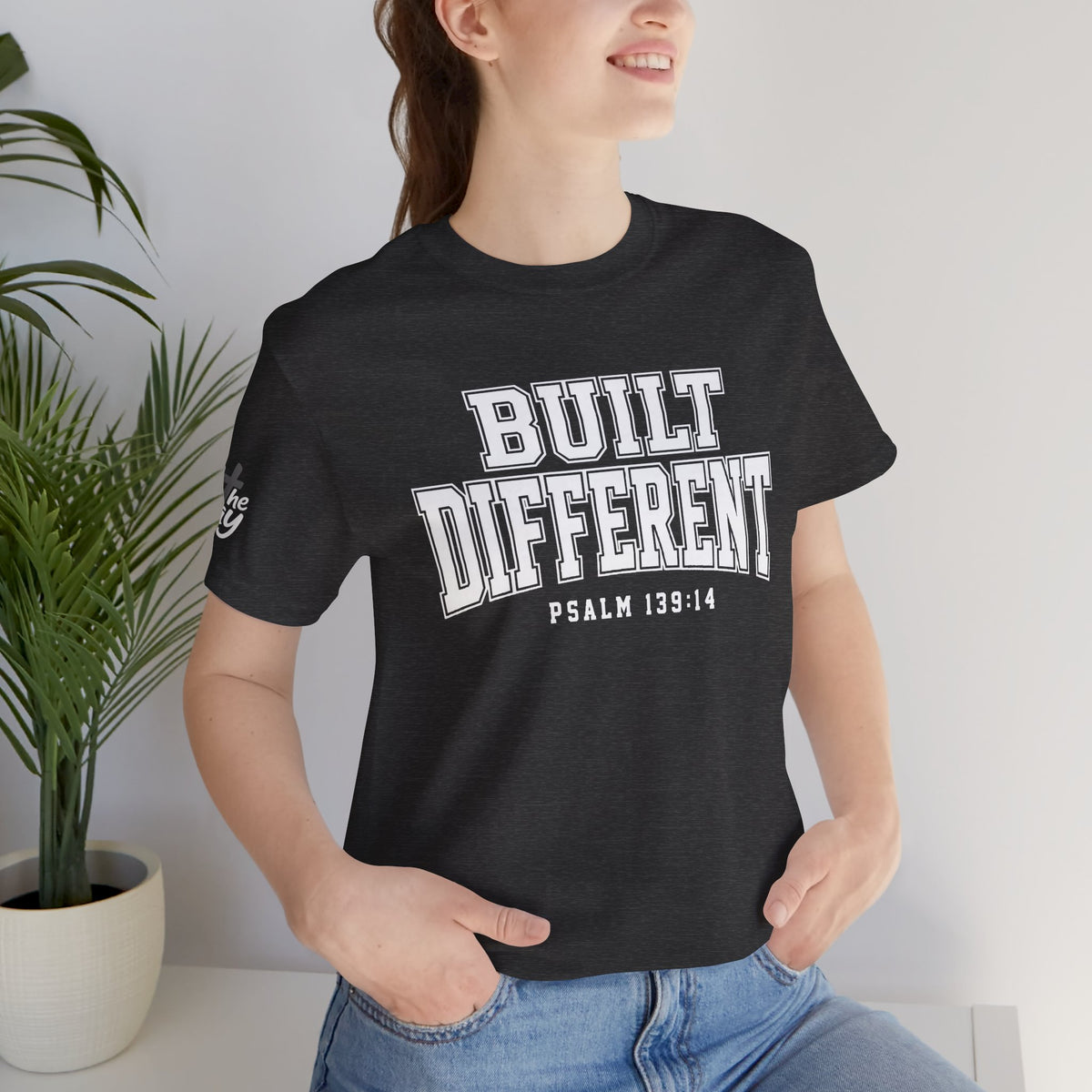"Built Different" Psalm 139:14 Tee — Christian Faith Inspirational T-Shirt (Bella+Canvas 3001)