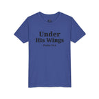 Youth Tee — "Under His Wings" Psalm 91:4 Faith T‑Shirt (Bella Canva 3001Y)