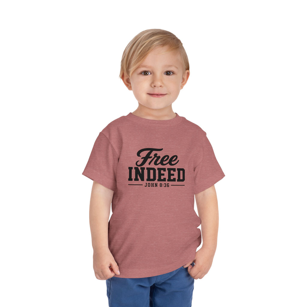 Toddler "Free Indeed"  John 8:36 Tee — Faith-Based Kids Shirt -Final
