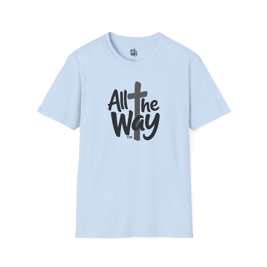 All The Way Cross logo T‑Shirt — Faith-Inspired Christian Graphic Tee (Gildan 64000)