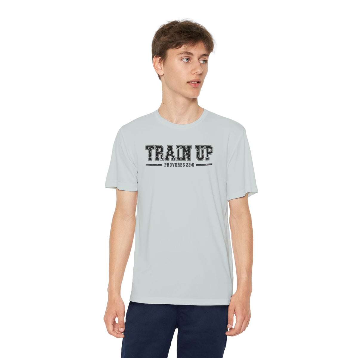 Youth "Train Up" Proverbs 22:6  Sport tek (Black letters)