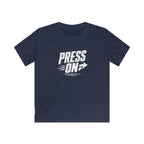 YOUTH "PRESS ON" Philippians 3:13–14 Tshirt (Gildan 64000y)