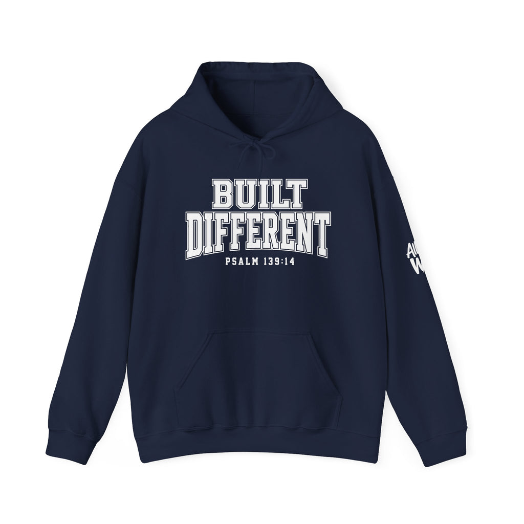 Hoodie — "Built Different" Psalm 139:14 Pullover