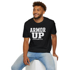 "Armor Up" Ephesians 6:11 T-Shirt — Christian Faith Tee (Gildan 64000)