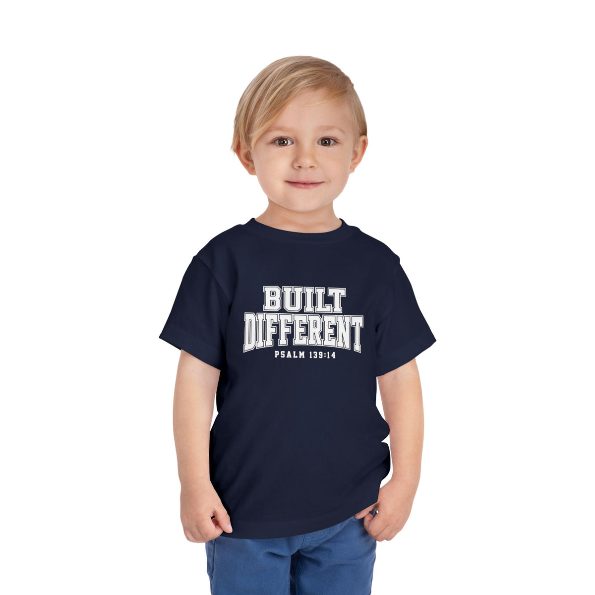 Toddler "Built Different"  Psalm 139:14 Tee — Faith-Based Kids Shirt