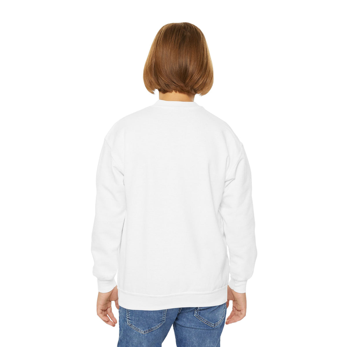 Youth Crewneck Sweatshirt — "All The Way" Inspirational Bible Verse (Matthew 10:38-39)