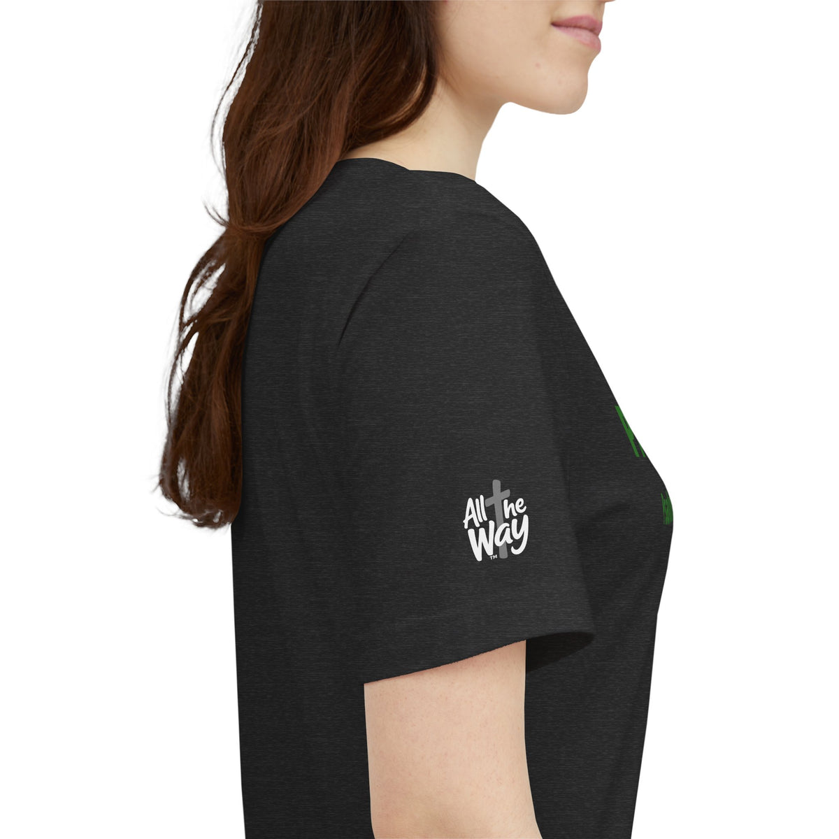 "Green Pastures" Psalm 23:2 Tee — Christian Faith Inspirational T-Shirt (Bella+Canvas 3001)