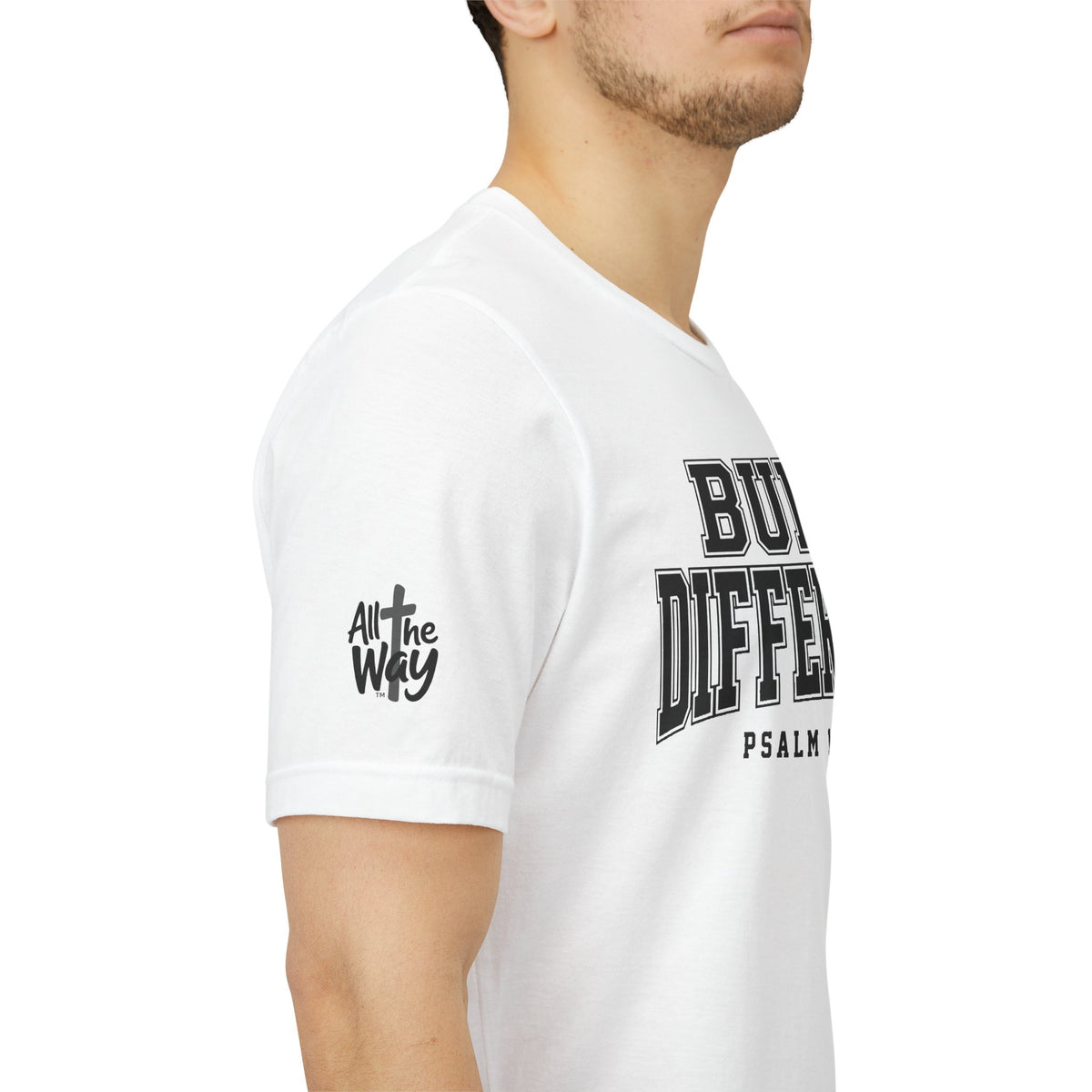 "Built Different" Psalm 139:14 Tee — Christian Faith Inspirational T-Shirt (Bella+Canvas 3001)
