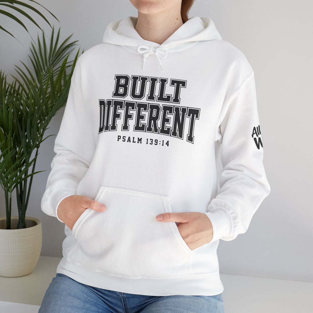 Hoodie — "Built Different" Psalm 139:14 Pullover