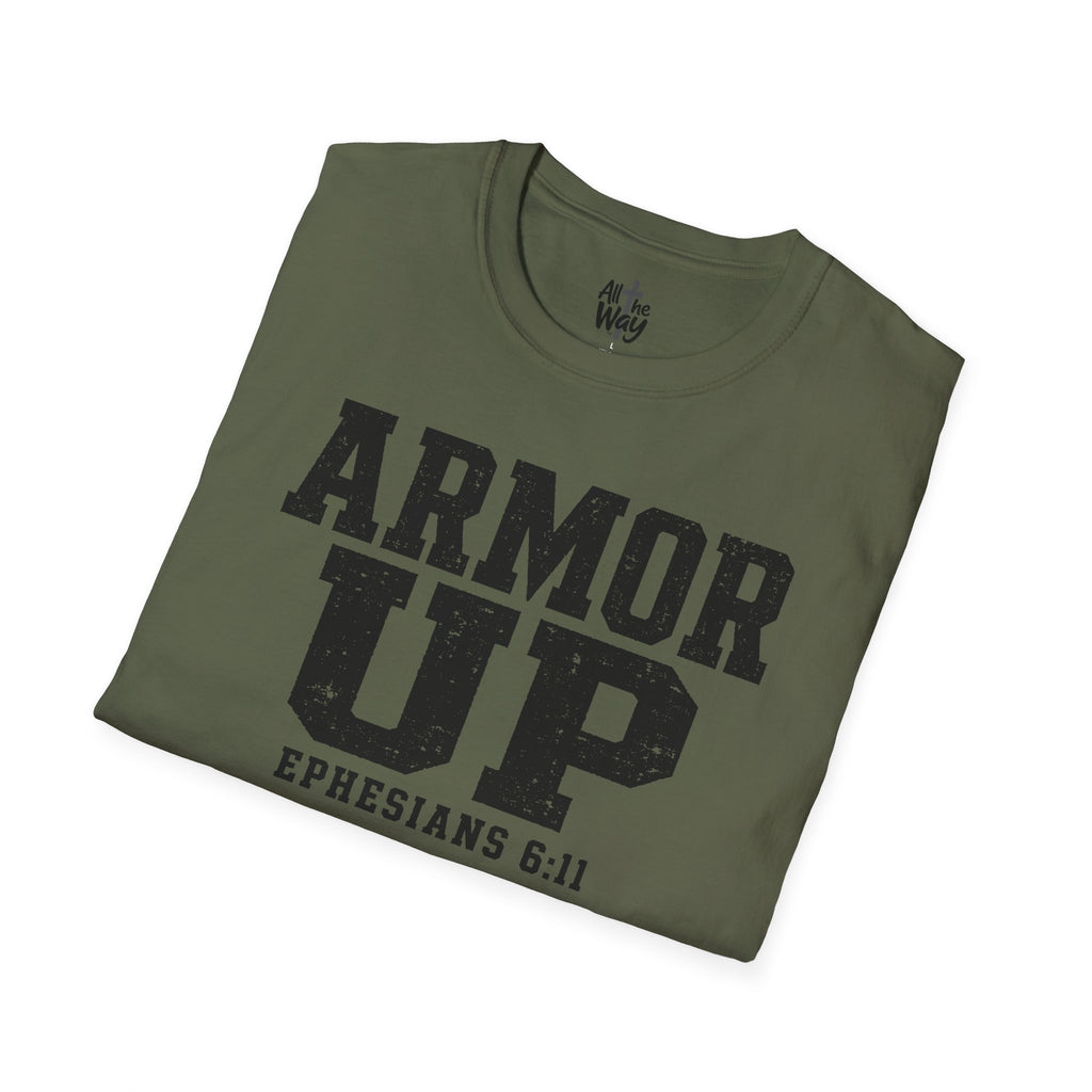 "Armor Up" Ephesians 6:11 T-Shirt — Christian Faith Tee (Gildan 64000)