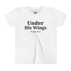 Youth Tee — "Under His Wings" Psalm 91:4 Faith T‑Shirt (Bella Canva 3001Y)