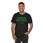 "Green Pastures" Psalm 23:2 Tee — Christian Faith Inspirational T-Shirt (Bella+Canvas 3001)