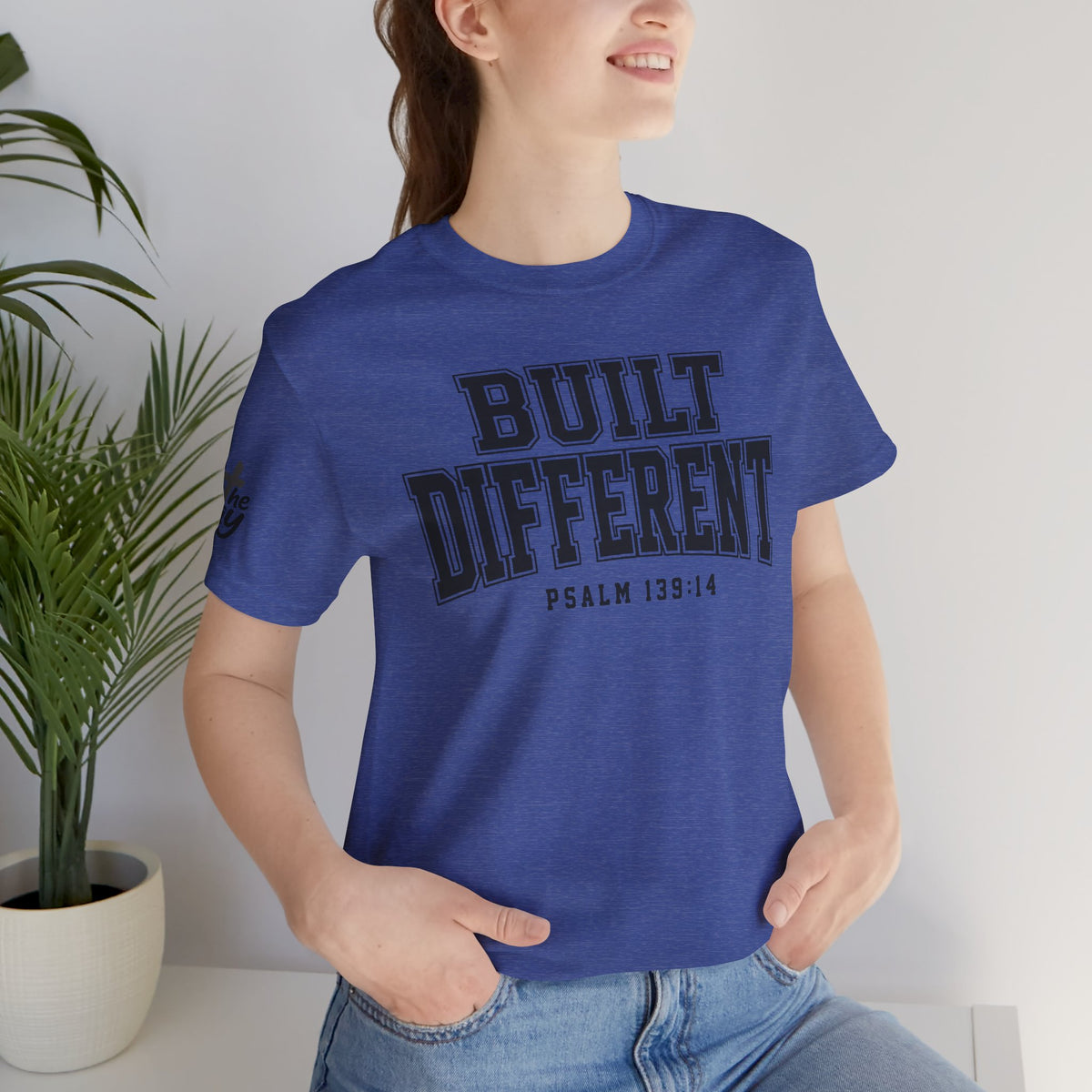 "Built Different" Psalm 139:14 Tee — Christian Faith Inspirational T-Shirt (Bella+Canvas 3001)