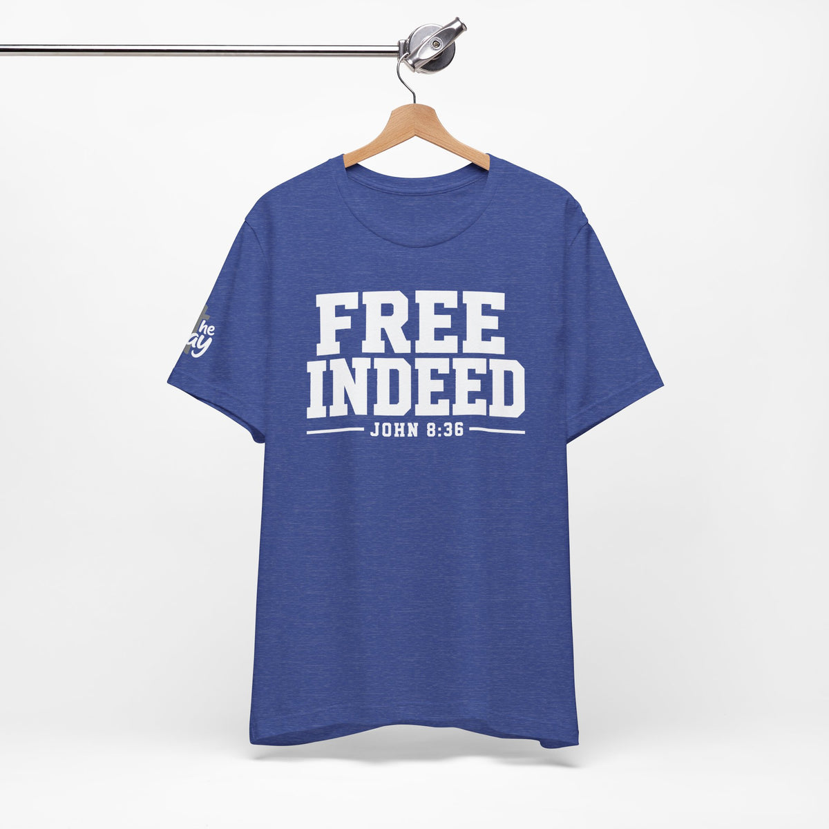 "Free Indeed" John 8:36 Christian Faith Tee (Bella+Canvas 3001)