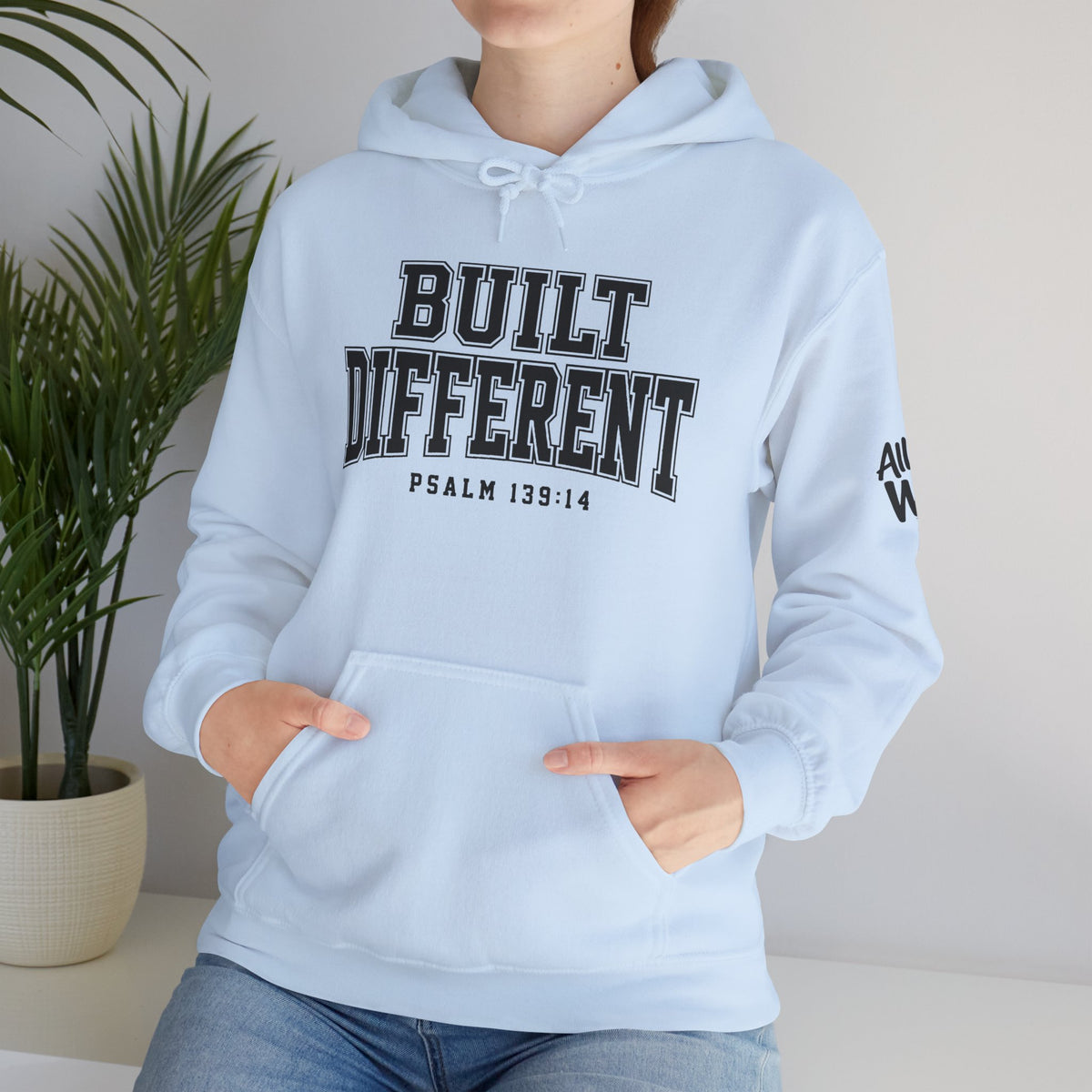 Hoodie — "Built Different" Psalm 139:14 Pullover
