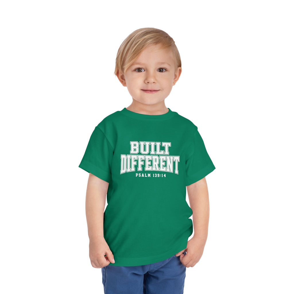 Toddler "Built Different"  Psalm 139:14 Tee — Faith-Based Kids Shirt