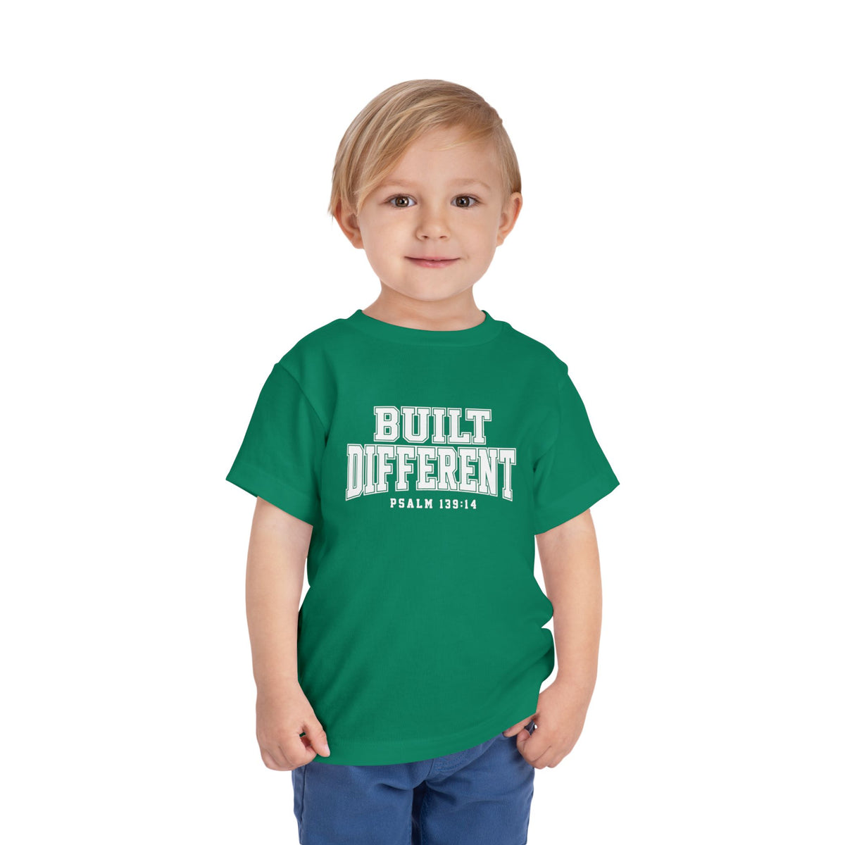 Toddler "Built Different"  Psalm 139:14 Tee — Faith-Based Kids Shirt