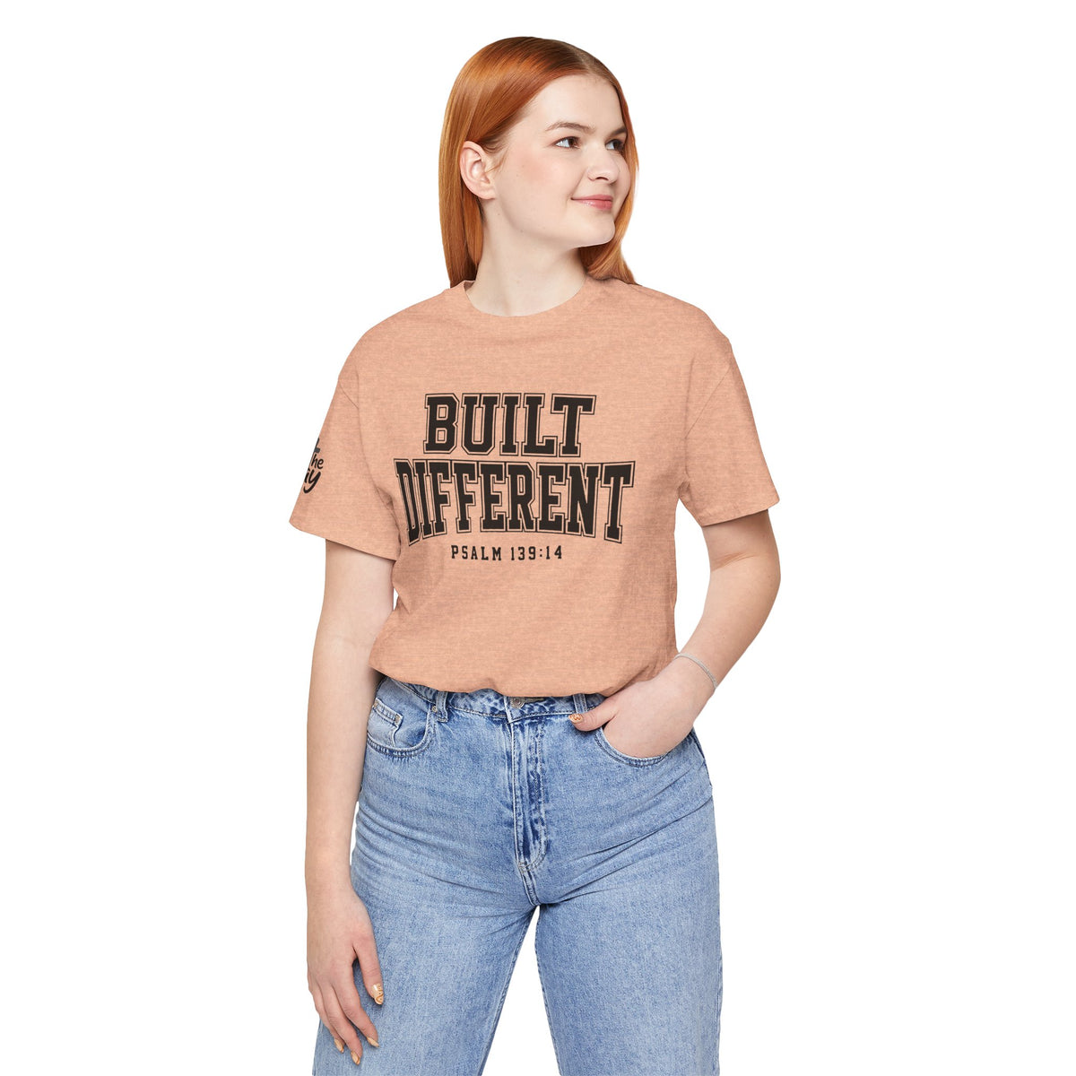 "Built Different" Psalm 139:14 Tee — Christian Faith Inspirational T-Shirt (Bella+Canvas 3001)