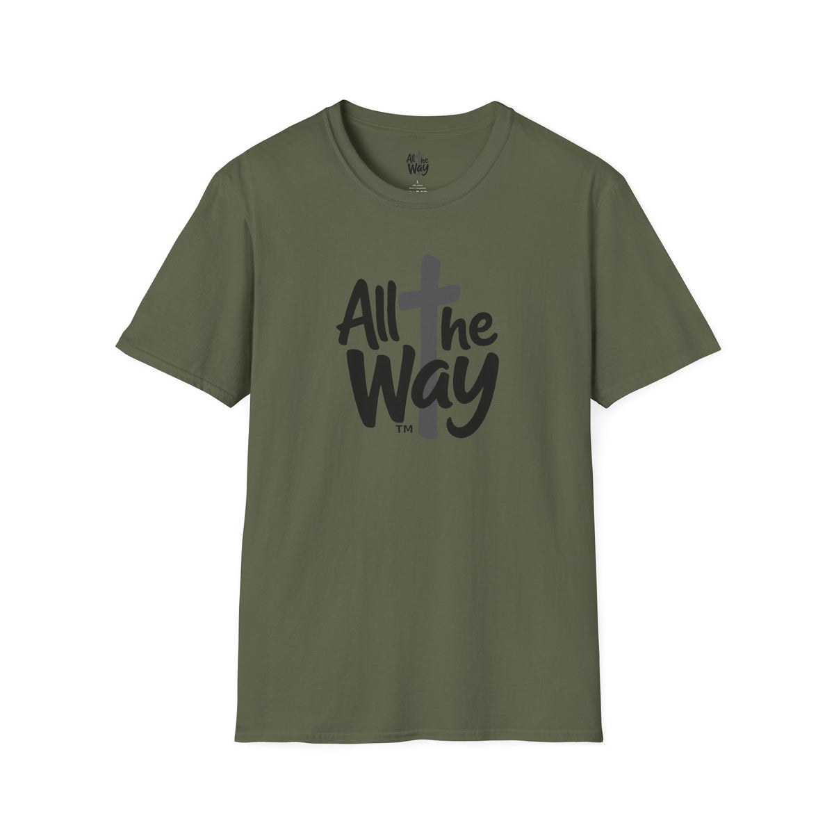 All The Way Cross logo T‑Shirt — Faith-Inspired Christian Graphic Tee (Gildan 64000)