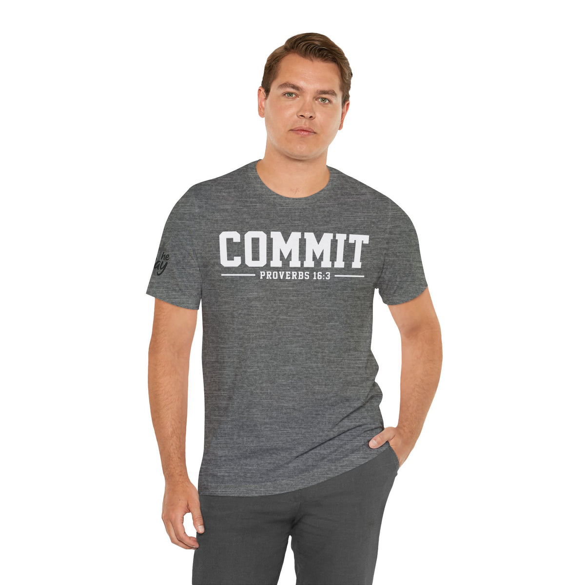 Commit Proverbs 16:3 Tee — Christian Faith Inspirational T-Shirt (Bella+Canvas 3001)
