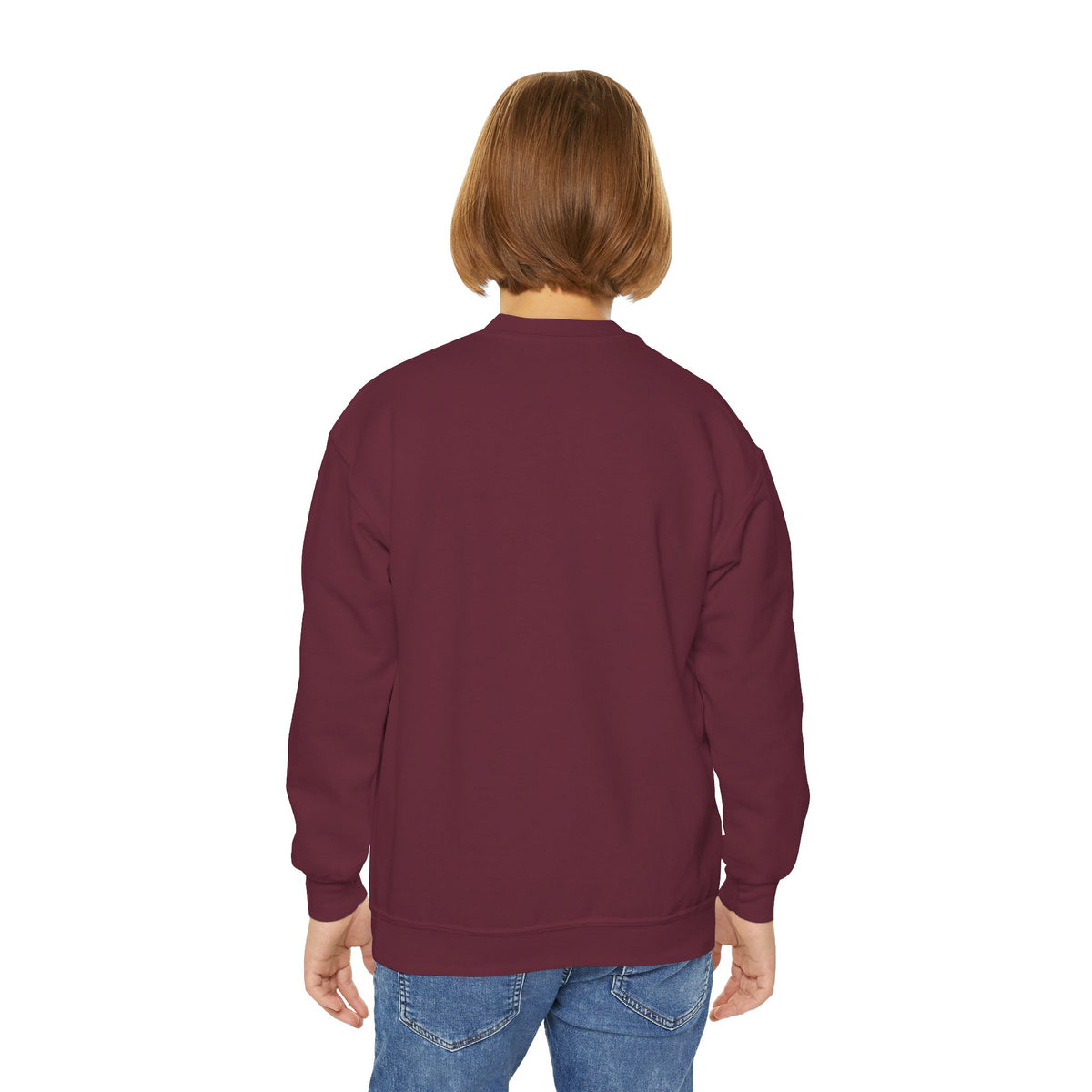 Youth Crewneck Sweatshirt — "All The Way" Inspirational Bible Verse (Matthew 10:38-39)