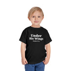 Toddler "Under His Wings" Psalm 91:4 Tee — Faith-Based Kids Shirt (Bella Canvas)