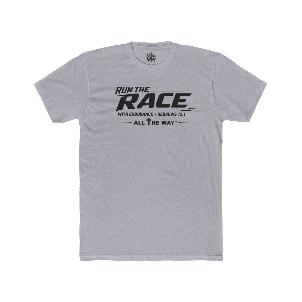 "Run the Race" Hebrews 12:1 Inspirational T‑Shirt  (Mostly Cotton)
