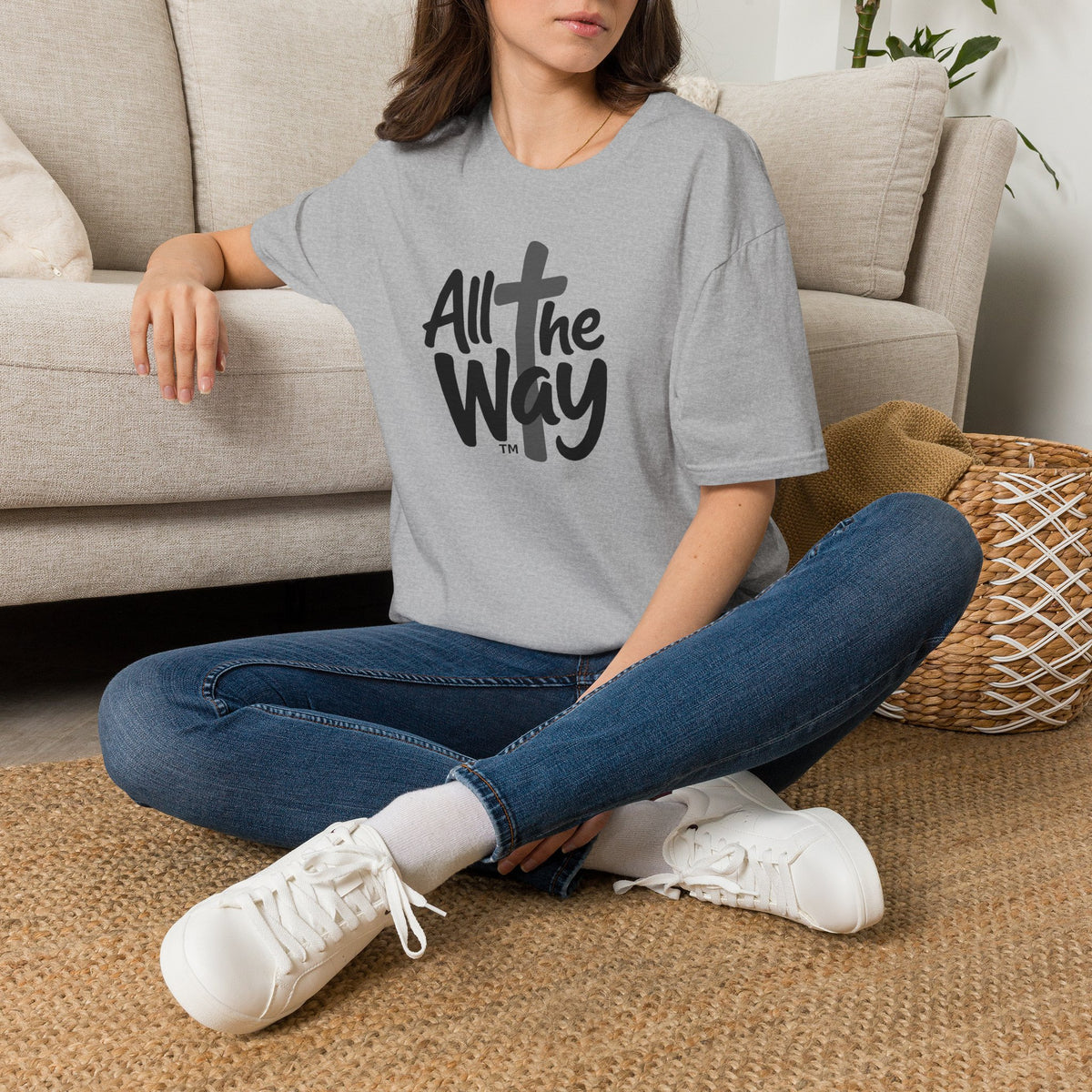 All The Way Cross logo T‑Shirt — Faith-Inspired Christian Graphic Tee (Gildan 64000)