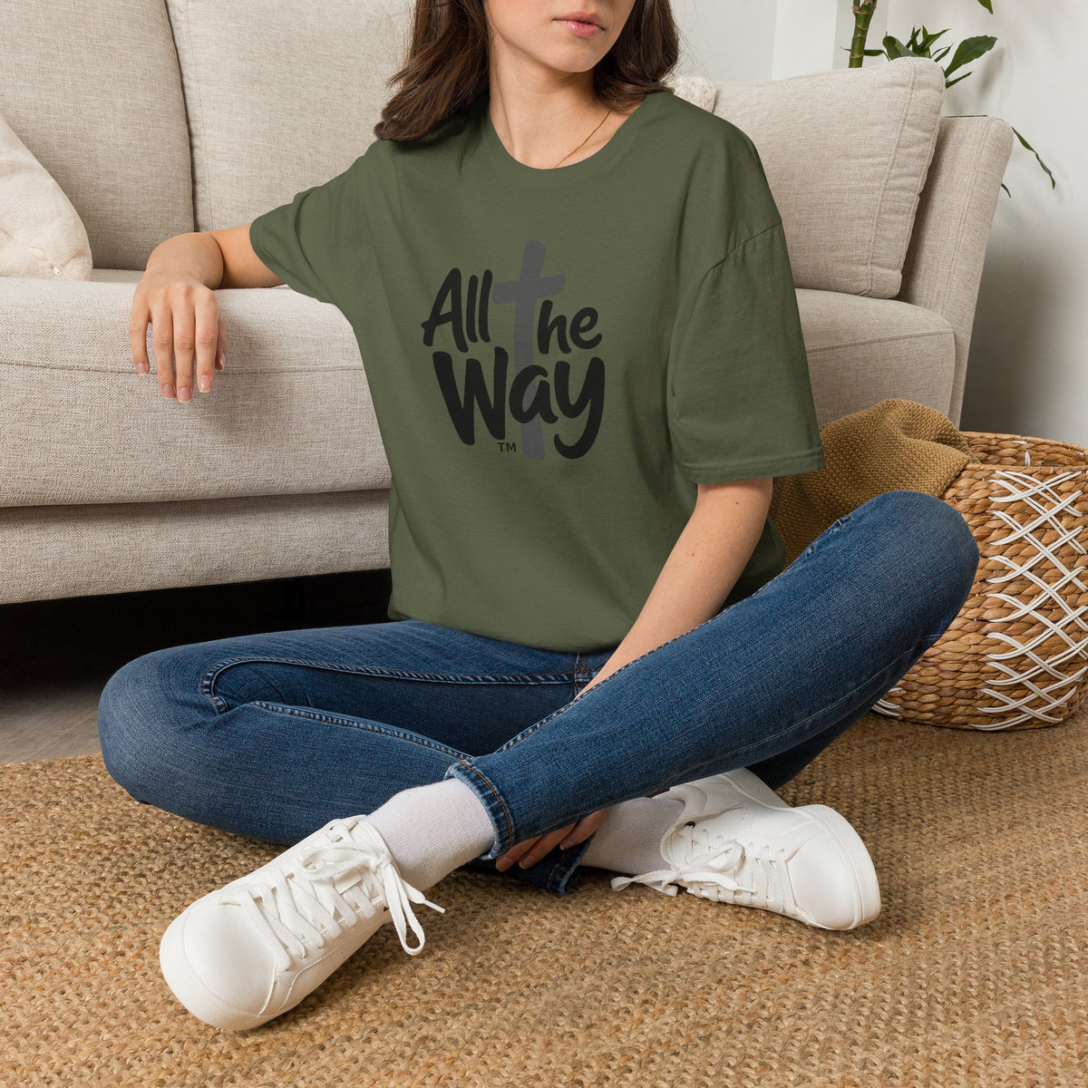 All The Way Cross logo T‑Shirt — Faith-Inspired Christian Graphic Tee (Gildan 64000)
