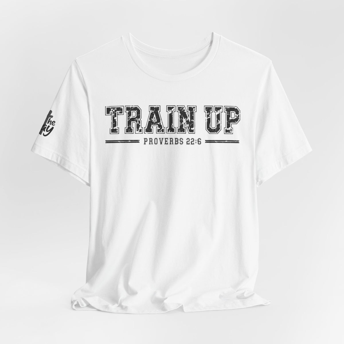 "Train Up" Proverbs 22:6 Tee — Christian Faith Inspirational T-Shirt (Bella+Canvas 3001)