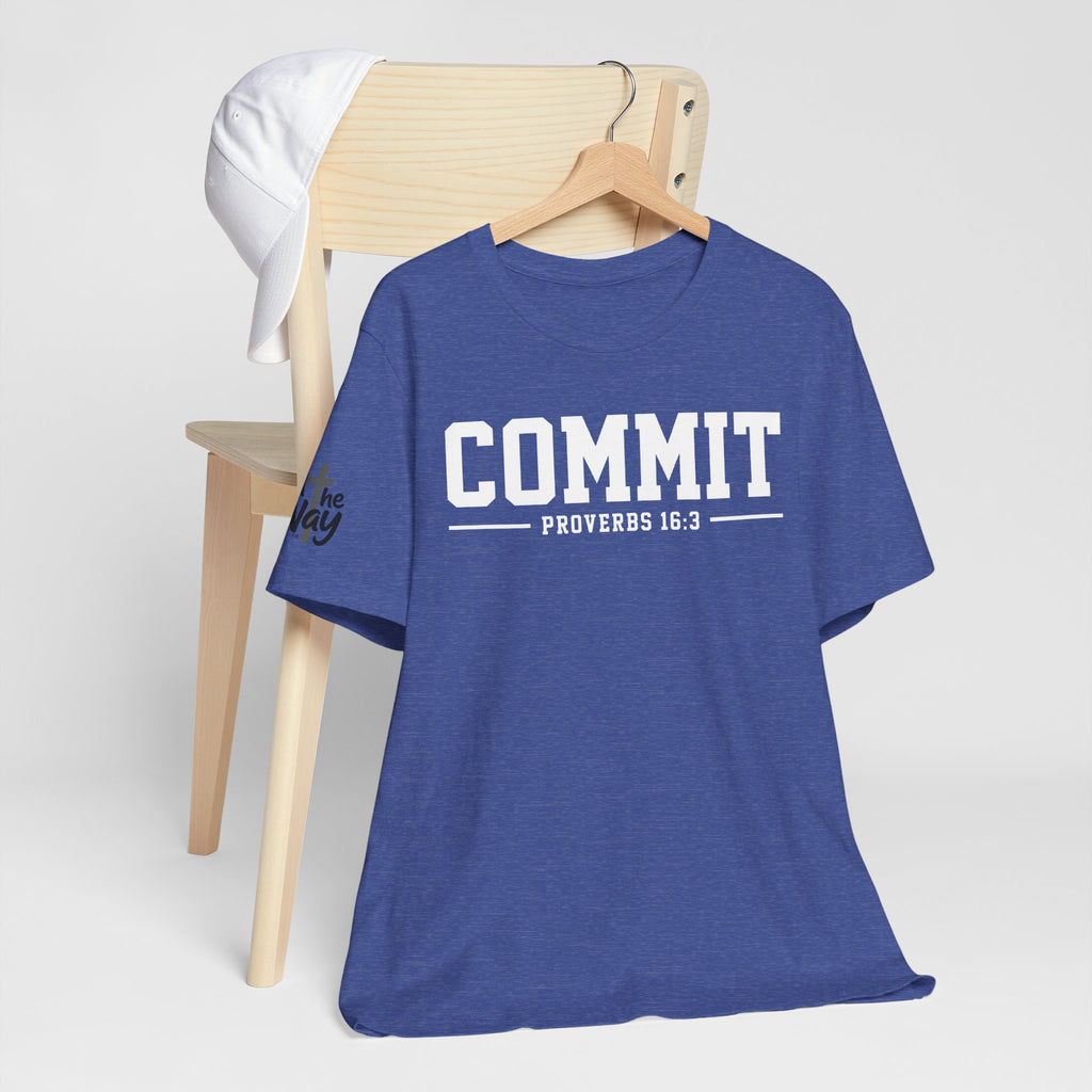 Commit Proverbs 16:3 Tee — Christian Faith Inspirational T-Shirt (Bella+Canvas 3001)
