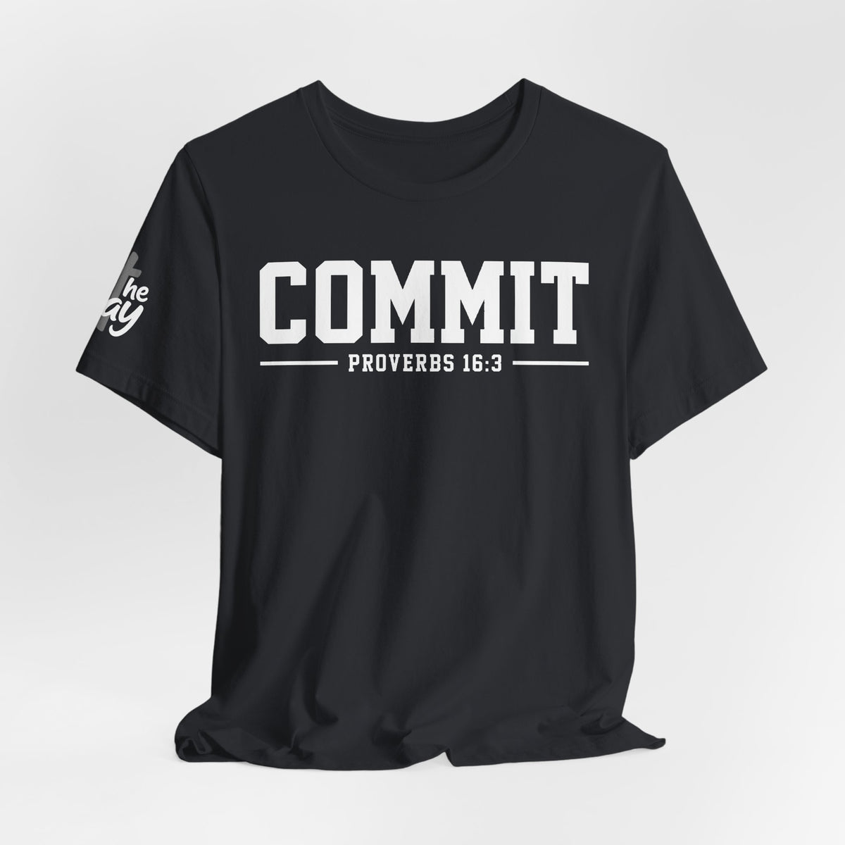 Commit Proverbs 16:3 Tee — Christian Faith Inspirational T-Shirt (Bella+Canvas 3001)