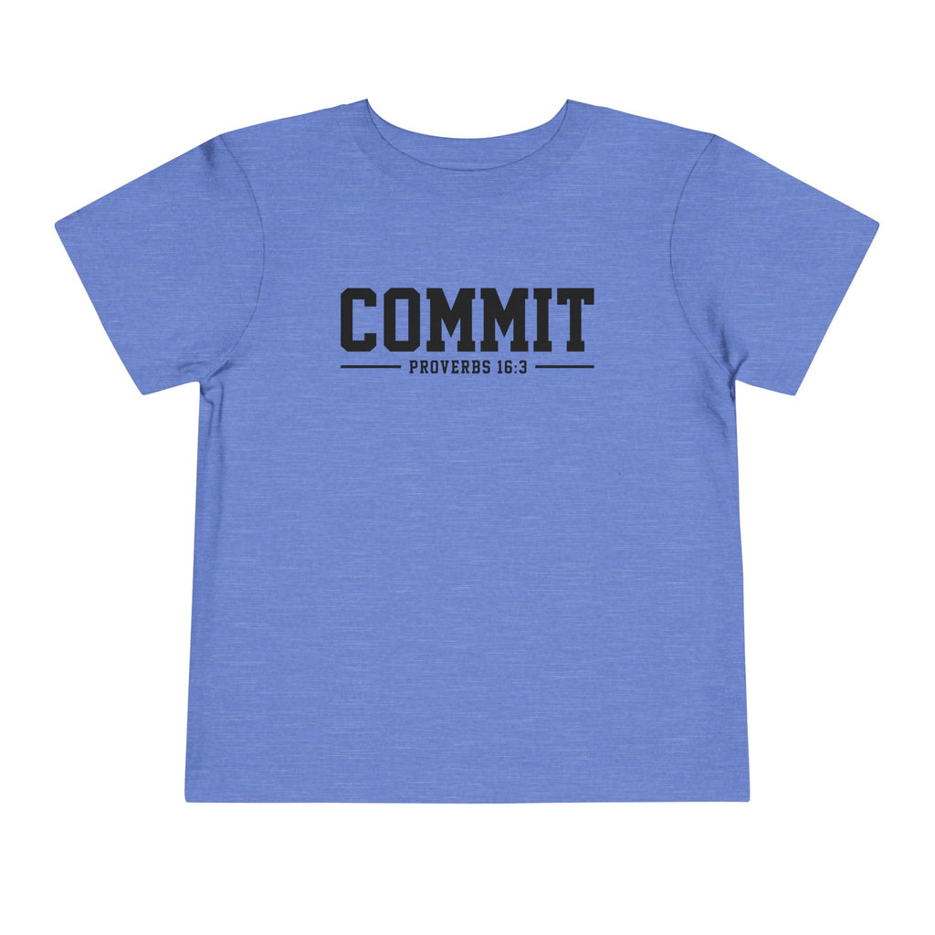 Toddler "Commit" Proverbs 16:3 Tee — Faith-Based Kids Shirt