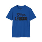 "Free Indeed" John 8:36 T-Shirt — Christian Faith Tee (Gildan 64000)