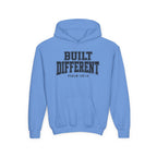 Youth "Built Different"  Psalm 139:14 Hoodie Inspirational Christian Sweatshirt