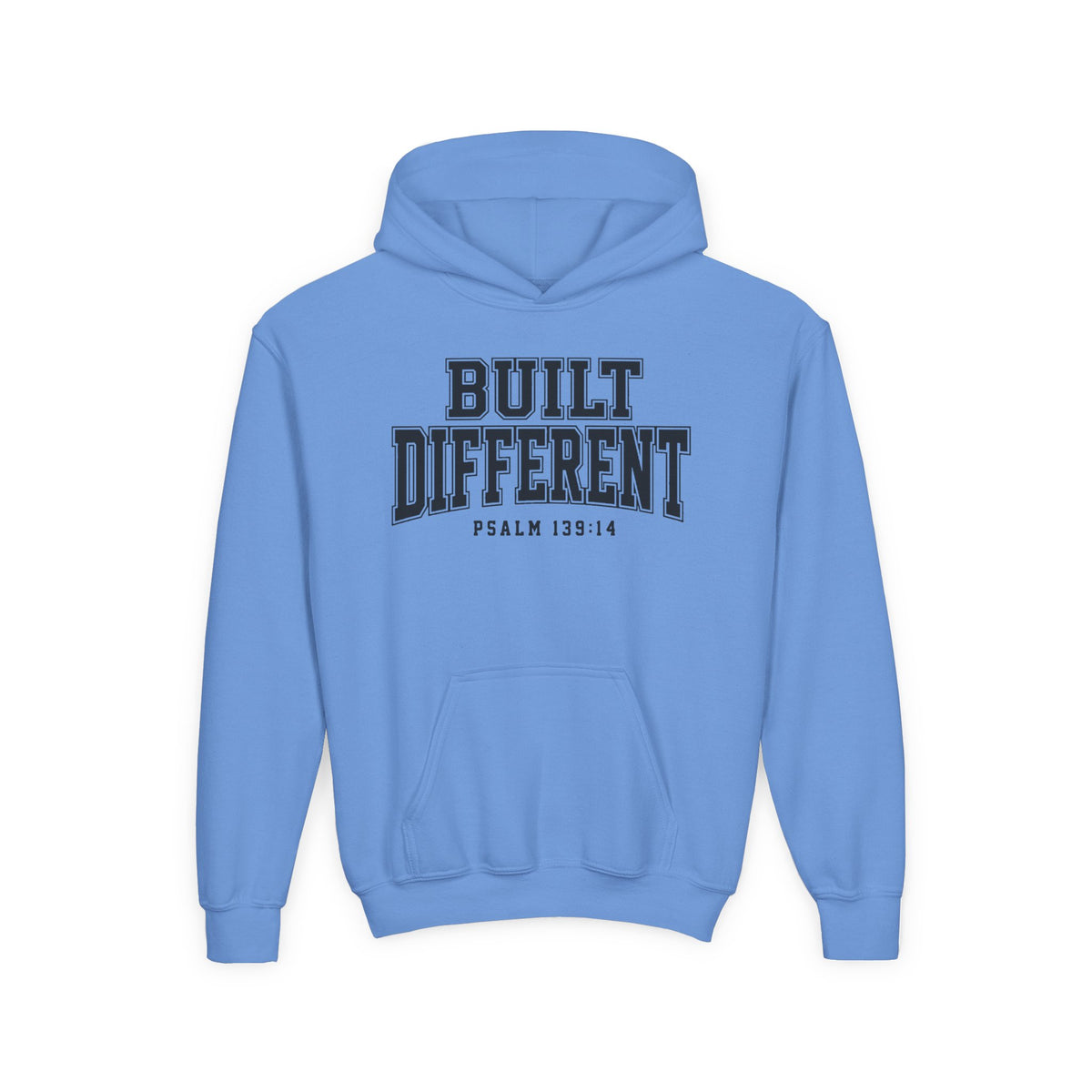 Youth "Built Different"  Psalm 139:14 Hoodie Inspirational Christian Sweatshirt