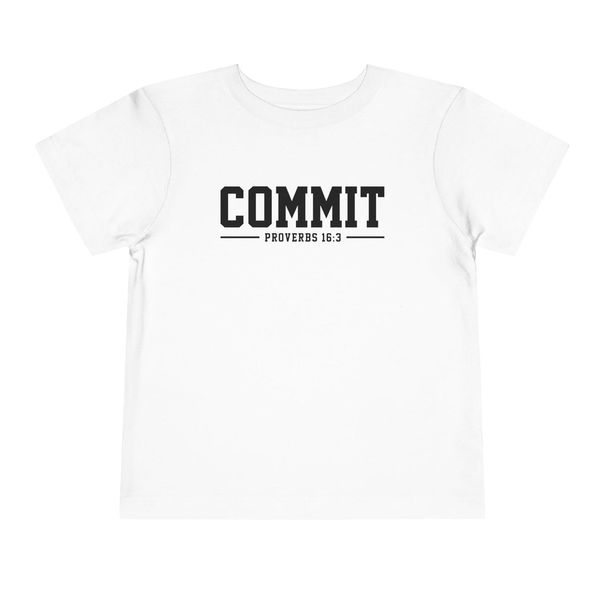Toddler "Commit" Proverbs 16:3 Tee — Faith-Based Kids Shirt
