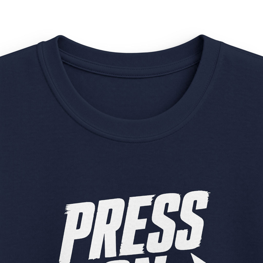YOUTH "PRESS ON" Philippians 3:13–14 Tshirt (Gildan 64000y)