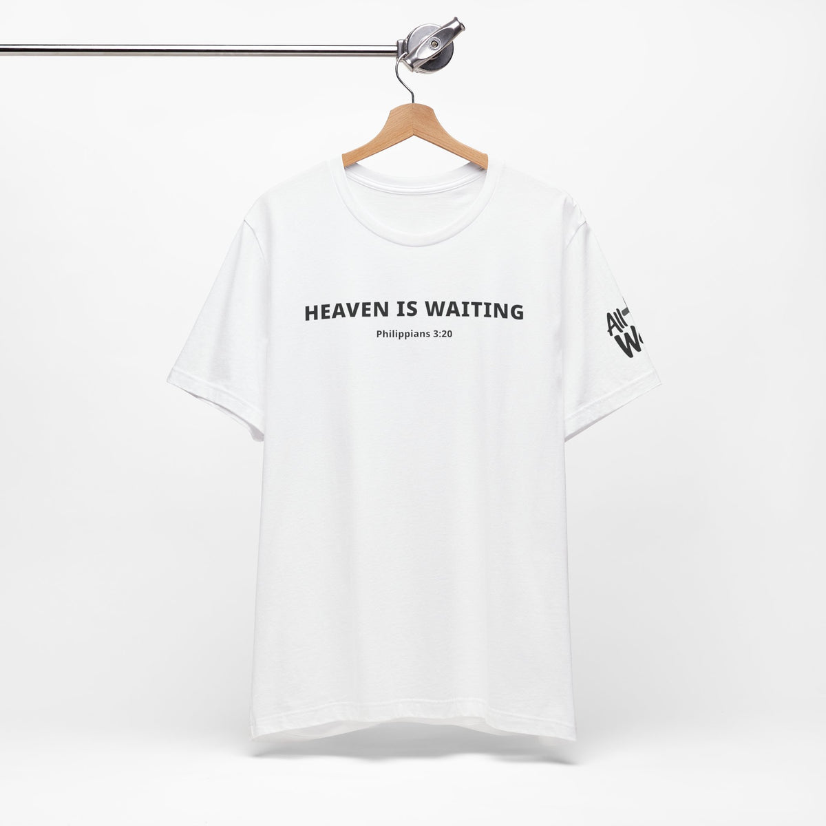 "Heaven is Waiting" Philippians 3:20 Faith Shirt  (Bella+Canvas 3001)