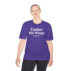 Moisture Wicking Tee "Under his Wings" Psalm 91:4 (Sport tek)