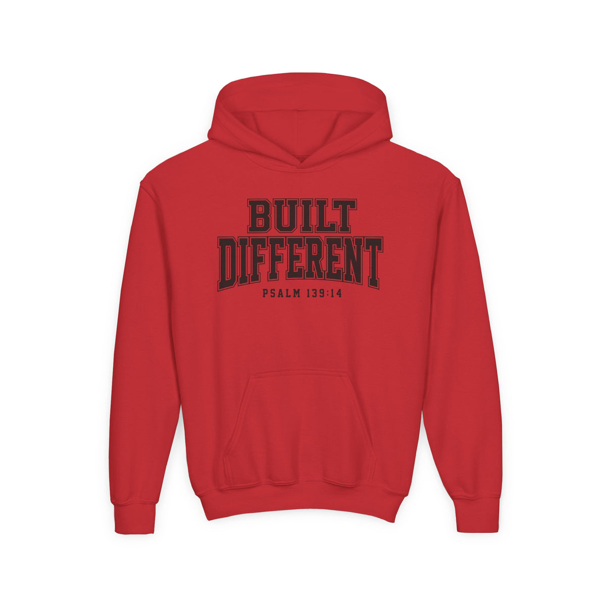 Youth "Built Different"  Psalm 139:14 Hoodie Inspirational Christian Sweatshirt