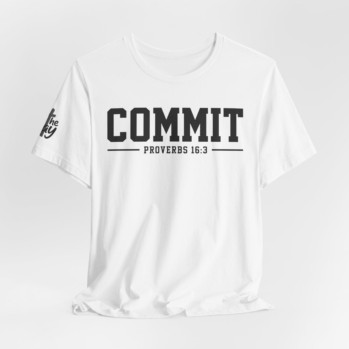 Commit Proverbs 16:3 Tee — Christian Faith Inspirational T-Shirt (Bella+Canvas 3001)