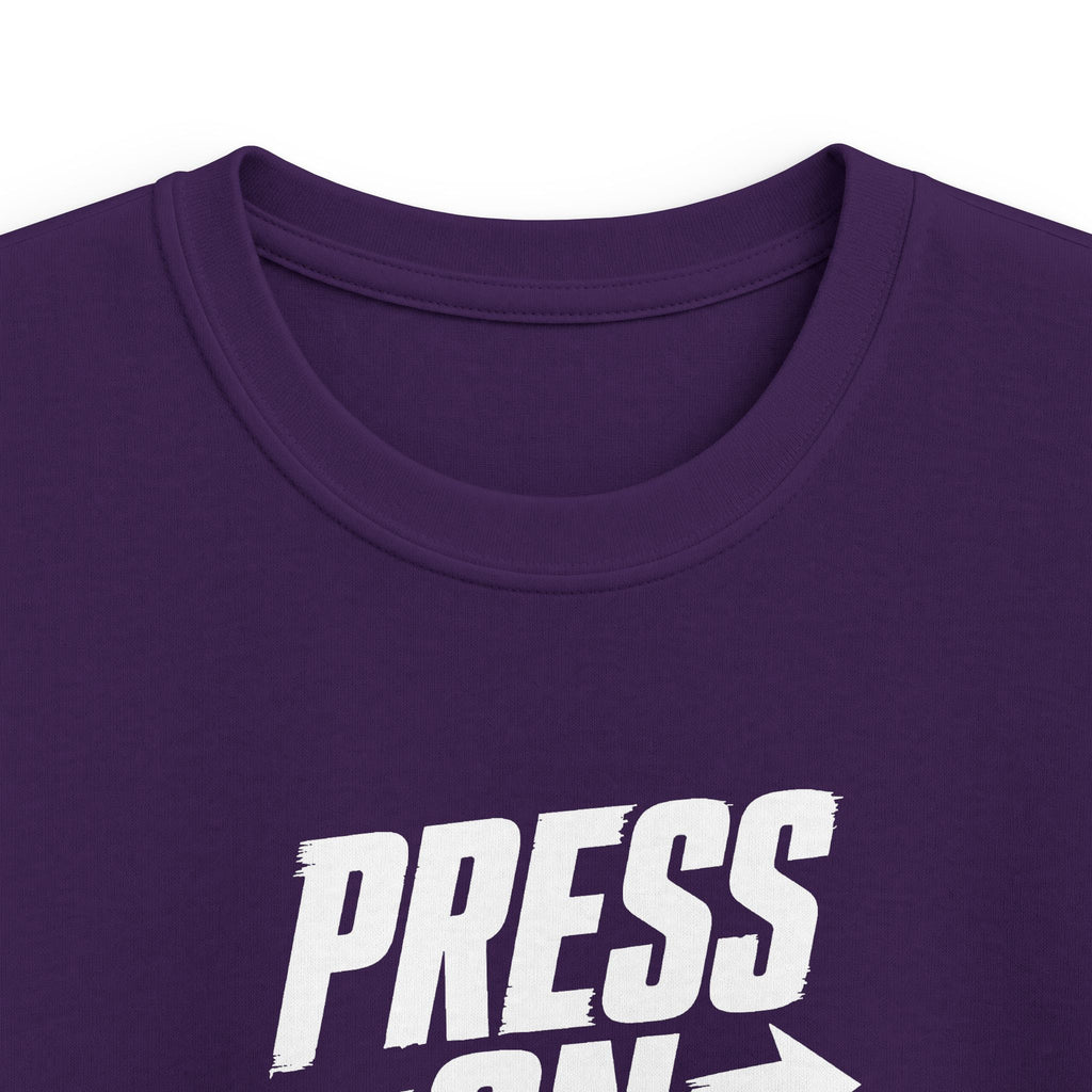 YOUTH "PRESS ON" Philippians 3:13–14 Tshirt (Gildan 64000y)
