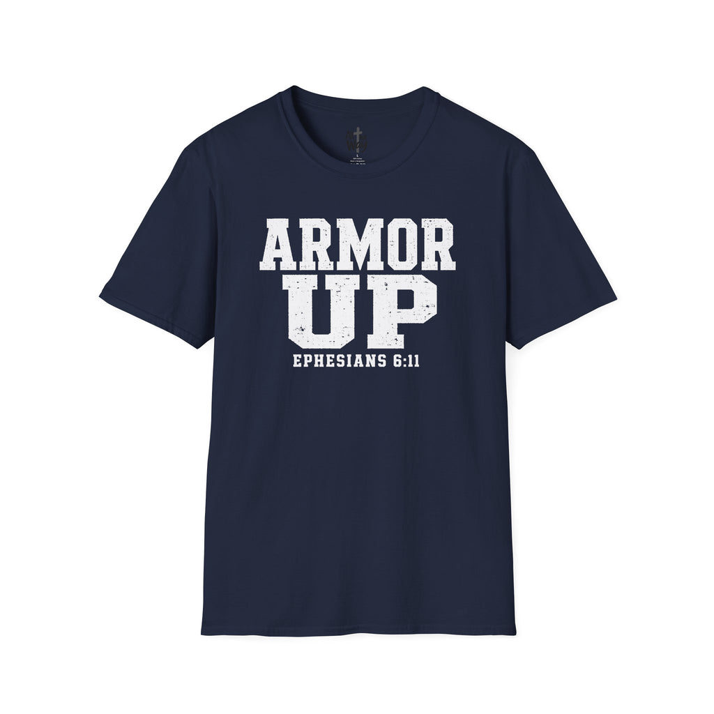 "Armor Up" Ephesians 6:11 T-Shirt — Christian Faith Tee (Gildan 64000)