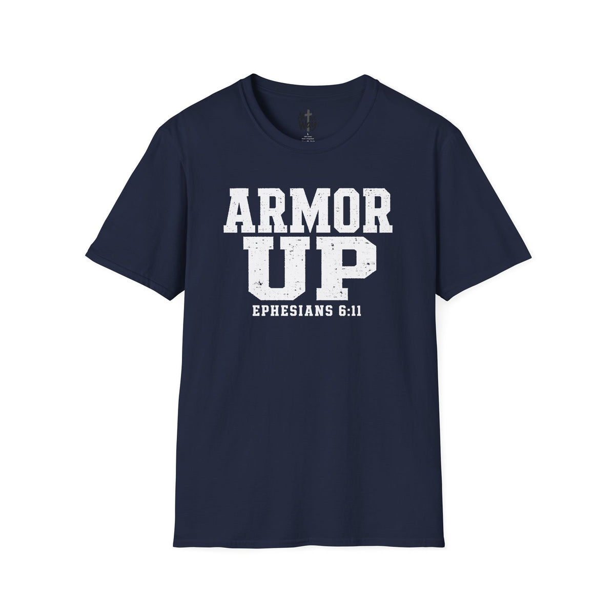 "Armor Up" Ephesians 6:11 T-Shirt — Christian Faith Tee (Gildan 64000)
